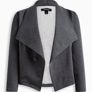 NWT Torrid Fleece Drape Front Jacket Charcoal size 4